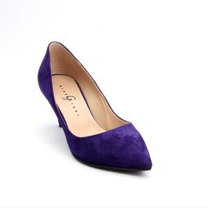 ITALIAN Purlple Suede Pointy Toe Pumps